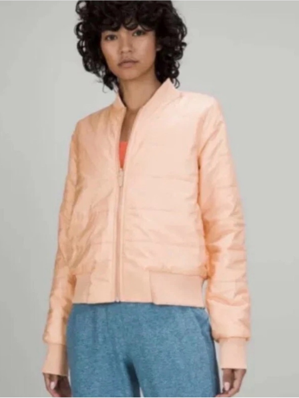 NWT Lululemon Reversible Non-Stop Bomber Jacket - Size 14 in Apricot.